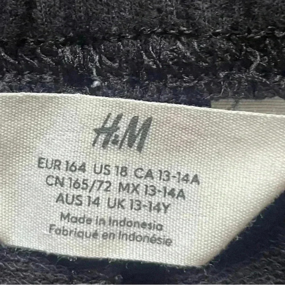 H& M Cotton Black White Casual Dolphin Elastic Waist Yoga Pants SZ 18( XL) #2080 - Picture 3 of 6